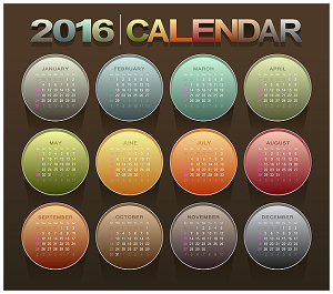 2016 calendar for nursing recognition days