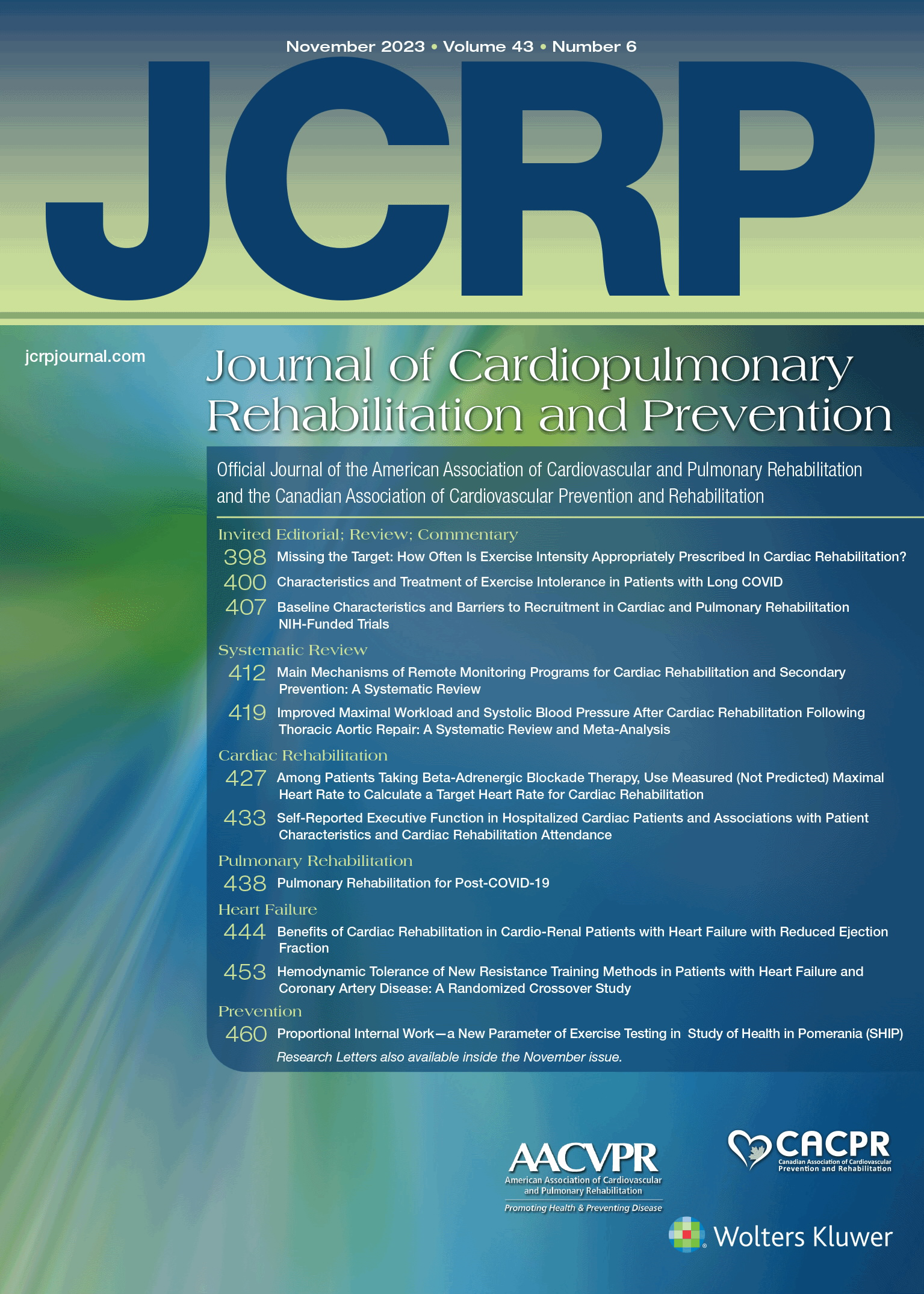 Journal of Cardiopulmonary Rehabilitation & Prevention