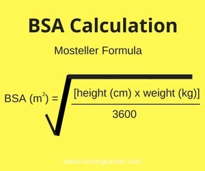 Bsa Height Weight Chart