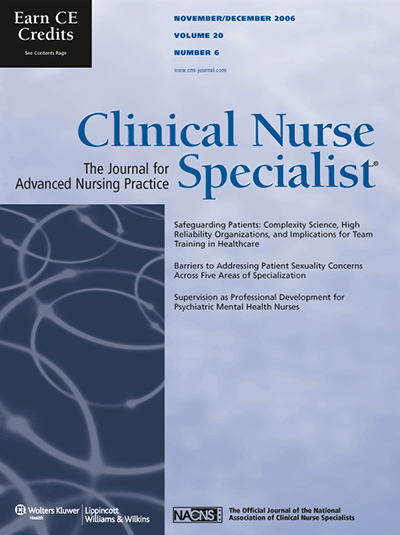 Clinical Nurse Specialist: The Journal for Advanced Nursing Practice