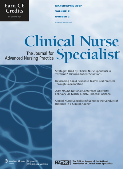 Clinical Nurse Specialist: The Journal for Advanced Nursing Practice