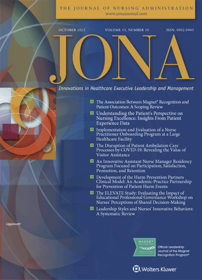 JONA: Journal of Nursing Administration