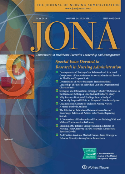 JONA: Journal of Nursing Administration