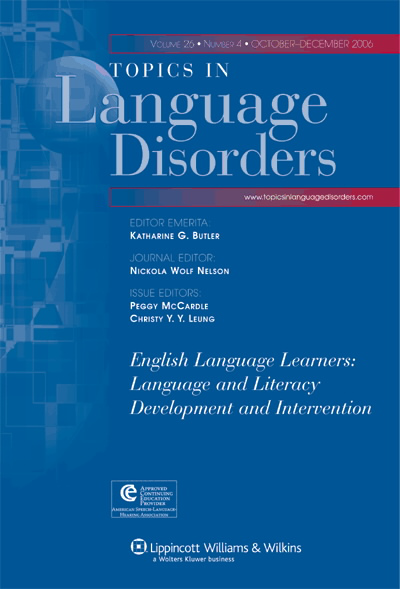 Topics in Language Disorders