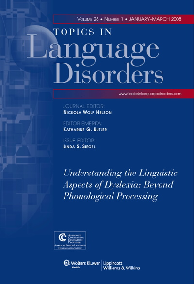 Topics in Language Disorders