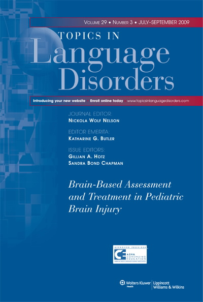 Topics in Language Disorders