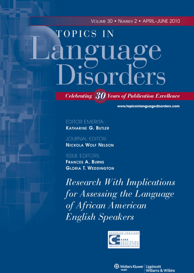 Topics in Language Disorders