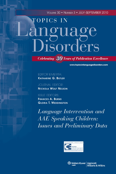 Topics in Language Disorders