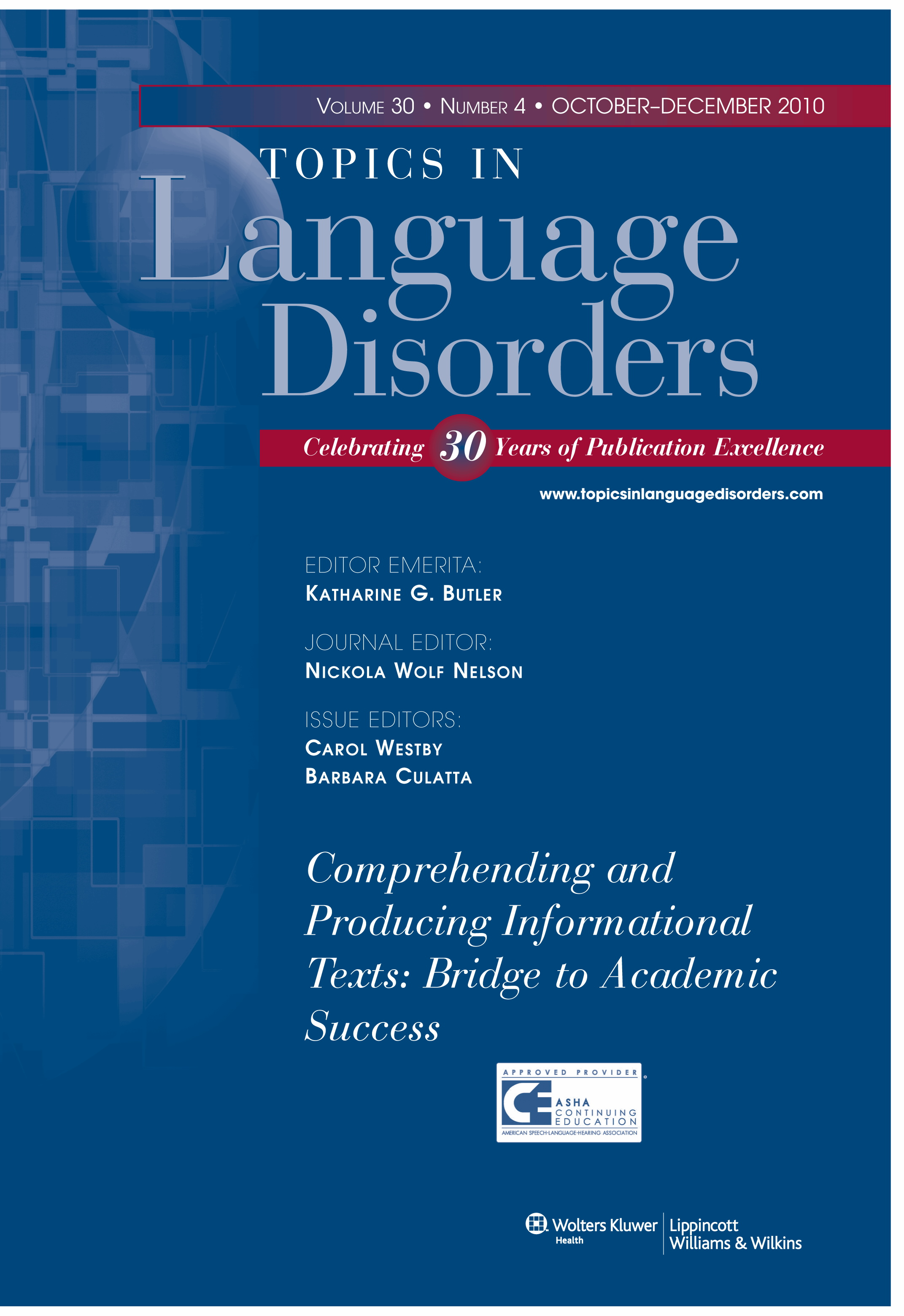 Topics in Language Disorders