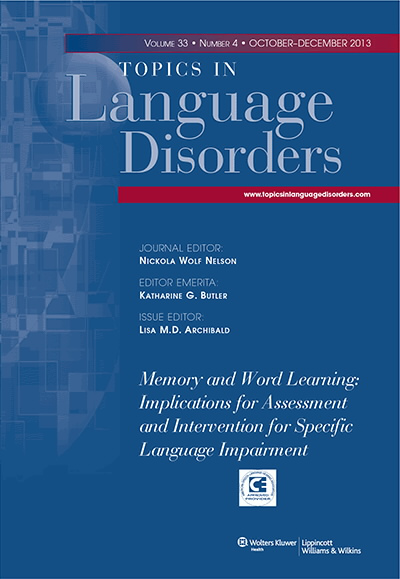 Topics in Language Disorders