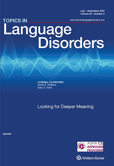 Topics in Language Disorders