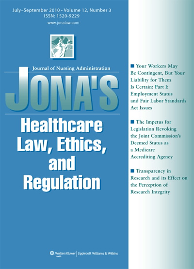 JONA's Healthcare Law, Ethics, and Regulation