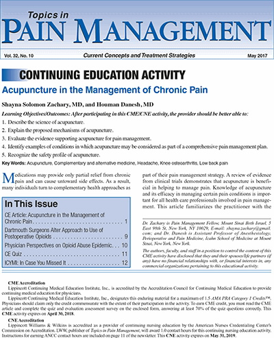 Topics in Pain Management