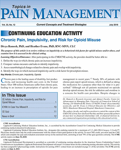 Topics in Pain Management