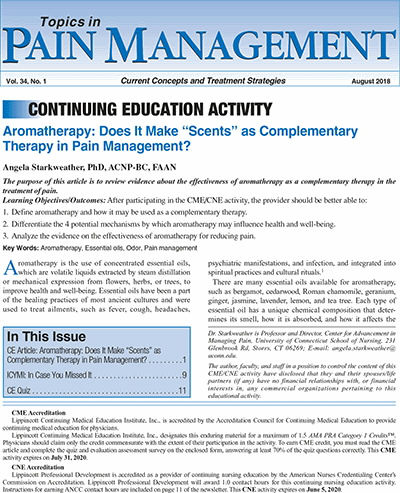 Topics in Pain Management