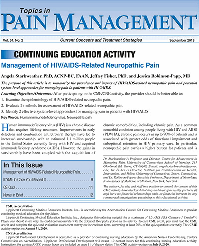 Topics in Pain Management