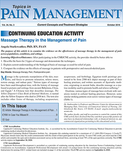 Topics in Pain Management