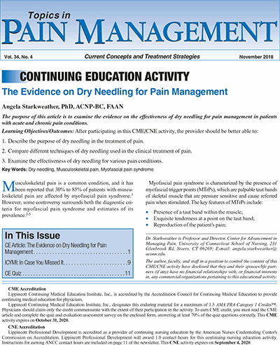 Topics in Pain Management