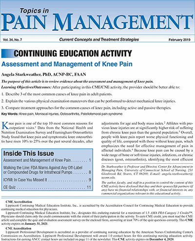Topics in Pain Management | February 2019 Vol.34 Issue 7