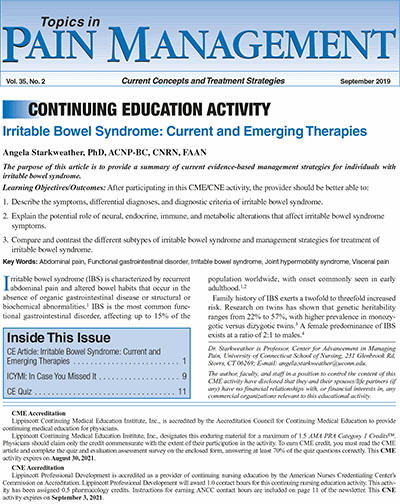 Topics in Pain Management