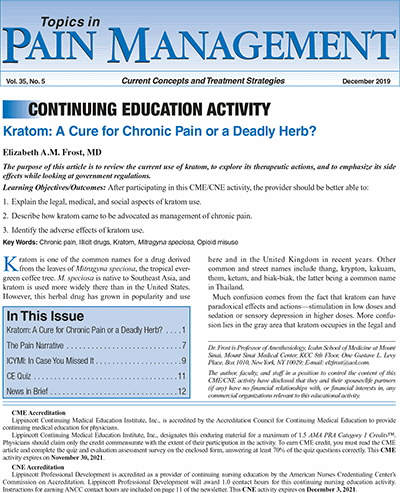 Topics in Pain Management