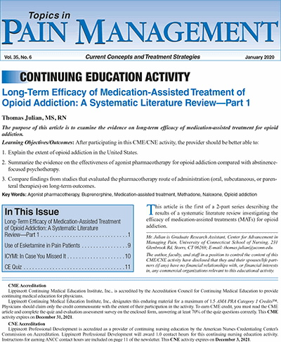 Topics in Pain Management