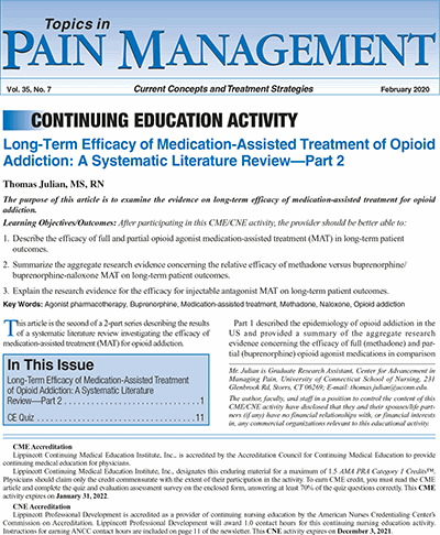 Topics in Pain Management