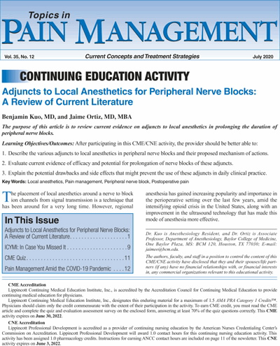 Topics in Pain Management