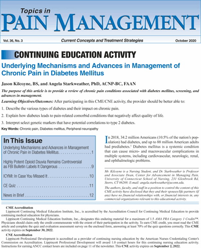 Topics in Pain Management