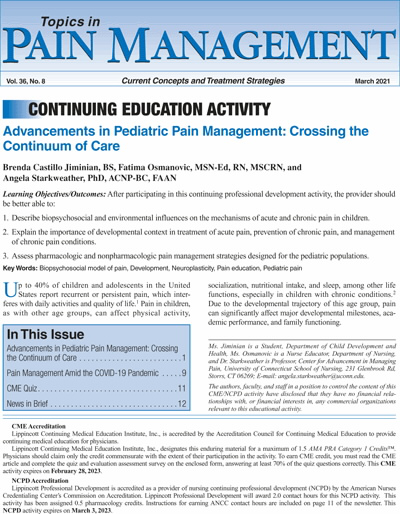 Topics in Pain Management