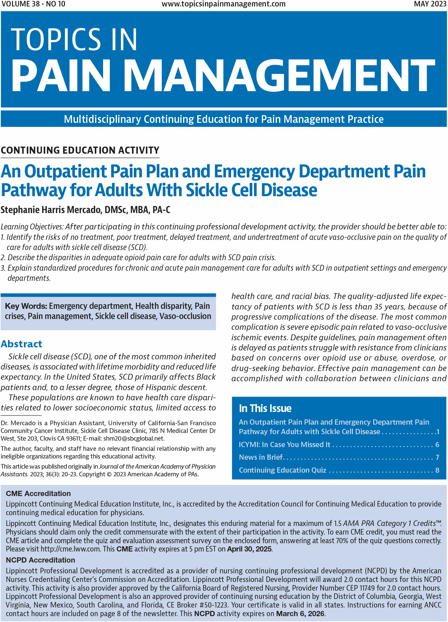 Topics in Pain Management