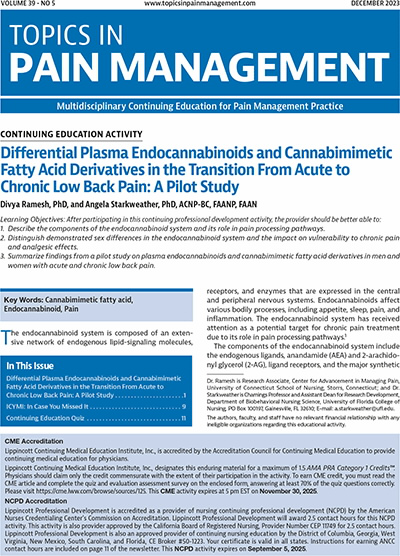 Topics in Pain Management