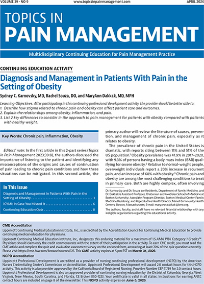 Topics in Pain Management