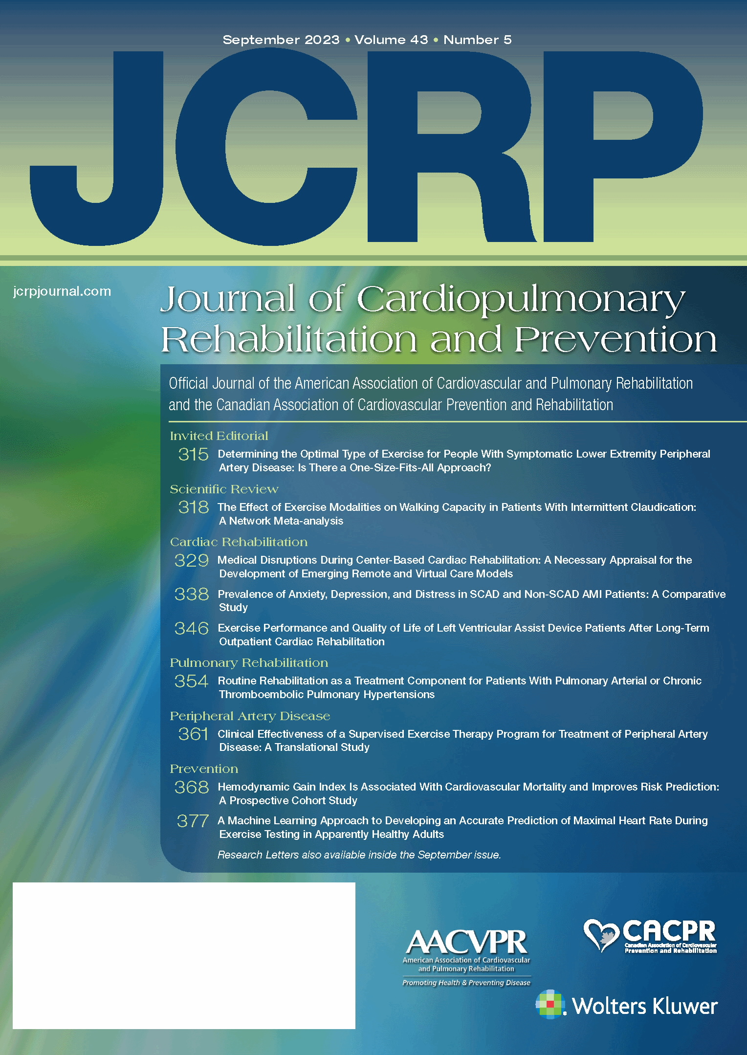 Journal of Cardiopulmonary Rehabilitation & Prevention