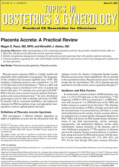 Topics in Obstetrics & Gynecology