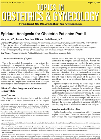 Topics in Obstetrics & Gynecology