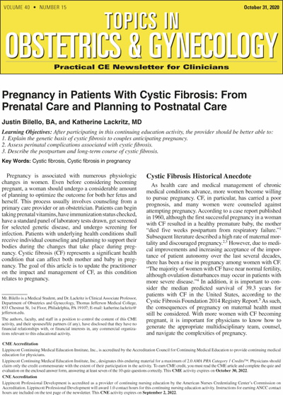 Topics in Obstetrics & Gynecology