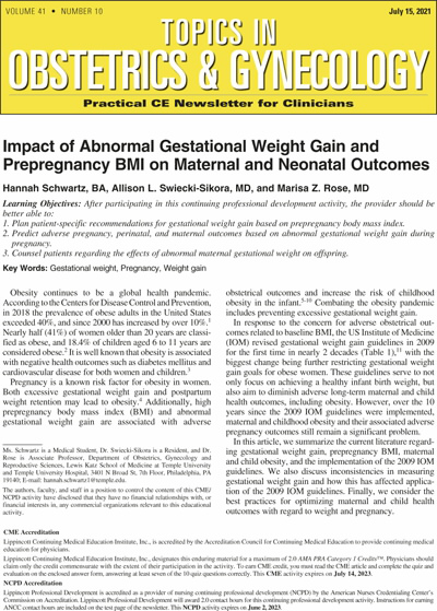 Topics in Obstetrics & Gynecology