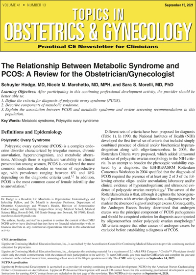 Topics in Obstetrics & Gynecology