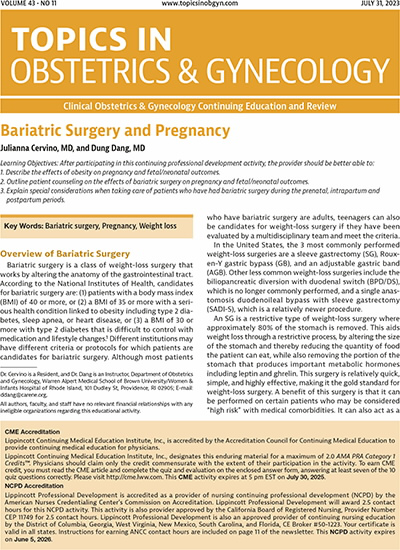 Topics in Obstetrics & Gynecology