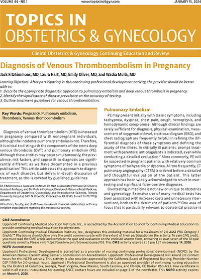 Topics in Obstetrics & Gynecology