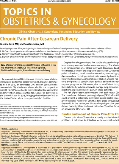 Topics in Obstetrics & Gynecology