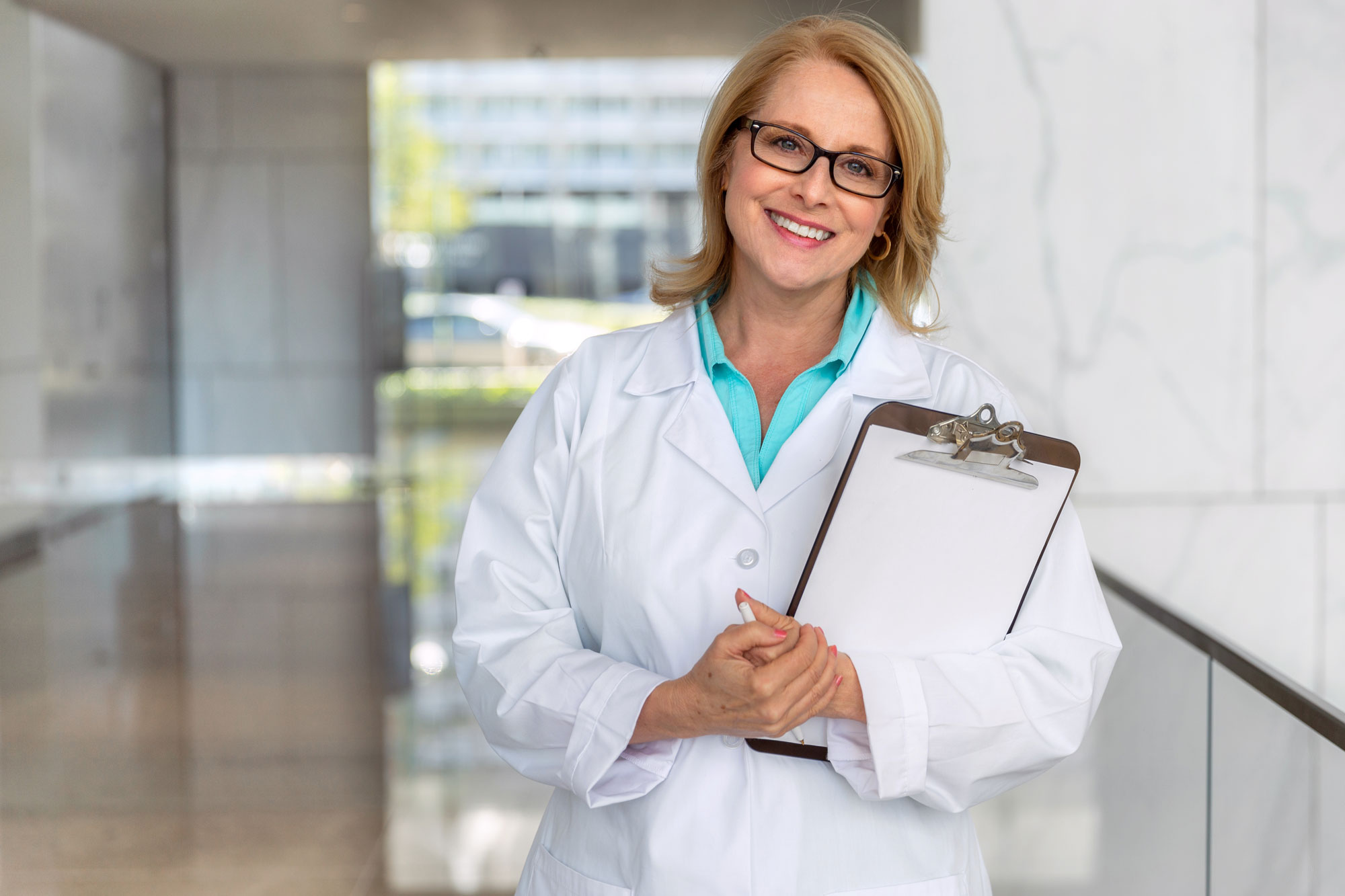 nurse professional with clipboard